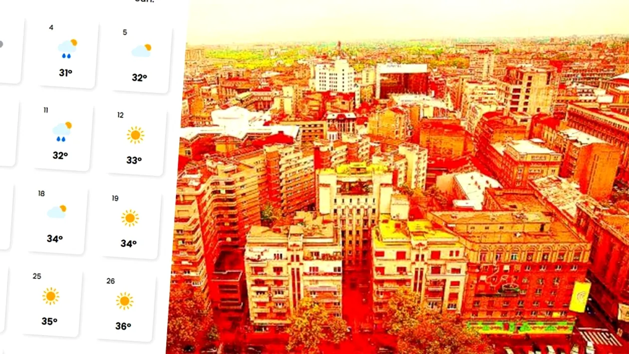 Pe ce dată va fi prima zi de caniculă în București, potrivit meteorologilor EaseWeather