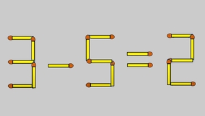 Test de inteligență | Corectați 3 - 5 = 2, mutând un singur băț de chibrit