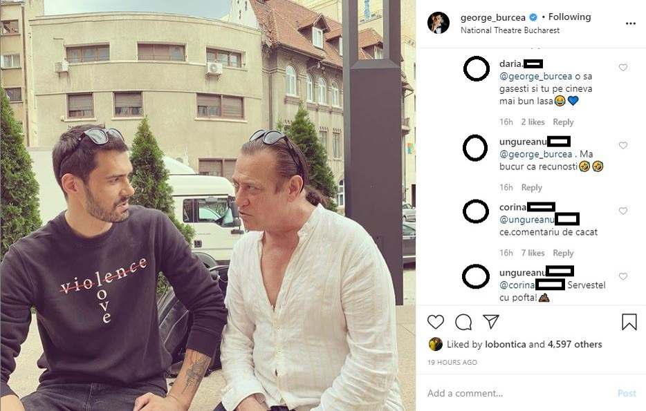 George Burcea, un nou mesaj acid în legătură cu relația fostei soții, Andreea Bălan, alături de Tiberiu Argint: “Eu, prost…”