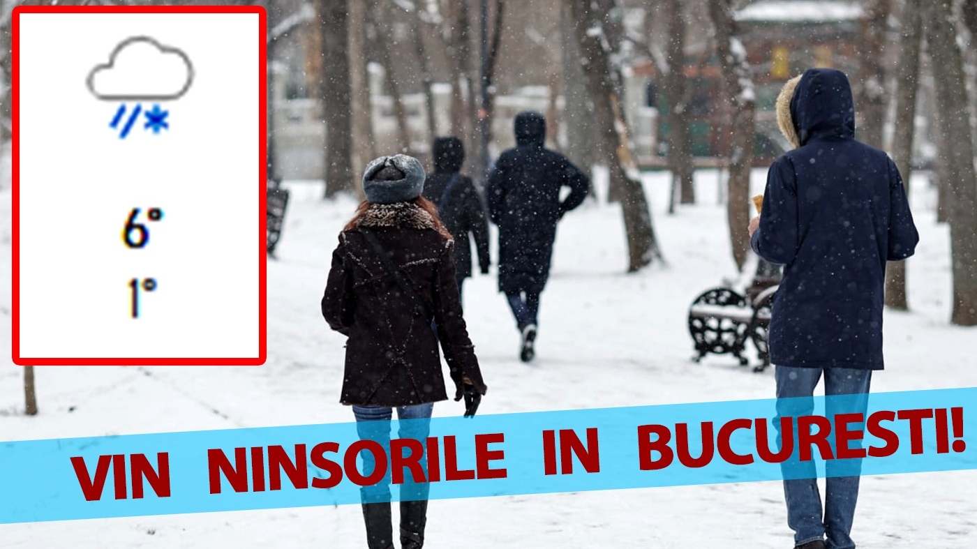 Vin ninsorile în București. Meteorologii Accuweather au schimbat prognoza: Pe ce dată ninge
