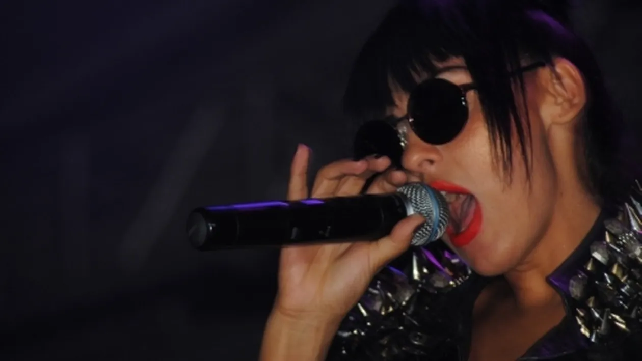 Uite cu ce l-a vrajit Lavinia pe Stefan Banica Jr.! Cantareata, dans lasciv pe scena! Drapelul National a fost pe post de bara