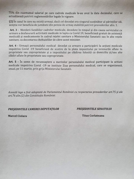 Un senator cardiolog a înregistrat propunerea în Parlament! Cere, oficial, pensia de urmaș pentru mediciii morți de COVID-19