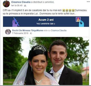 Claudia și Florin Cioancă ar fi împlinit opt ani de căsătorie