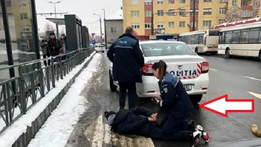 O polițistă din Cluj a încătușat ca-n filme un bărbat care îi arăta gesturi obsecene. Primele ei declarații după ce incident