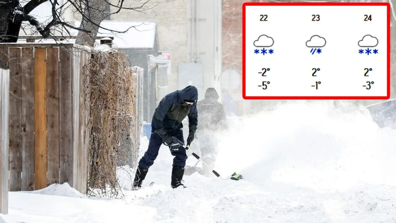 Ninge 7 zile la rând în România, începând de azi. Lista orașelor afectate, potrivit meteorologilor Accuweather