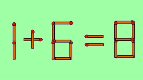 Test de inteligență | 1 + 6 = 8 este greșit. Corectați egalitatea mutând un singur chibrit