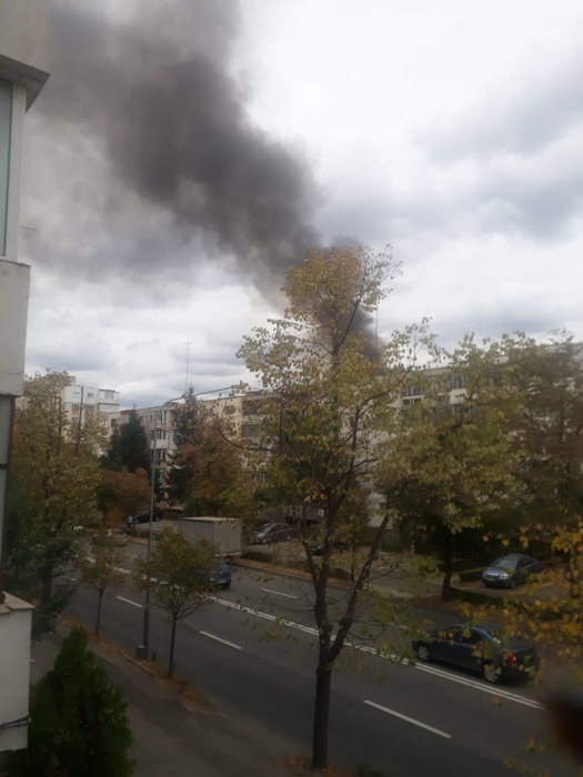 Incendiu extrem de violent la o fabrică de mobilă din Pitrești