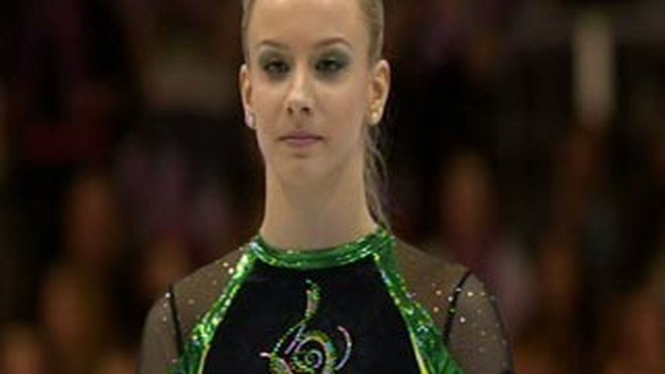 Sandra Izbasa a castigat medalia de aur la proba de sarituri la campionatele europene la Bruxelles.