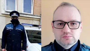 El este polițistul-erou din Roman! A salvat doi oameni dintr-un autoturism cuprins de flăcări