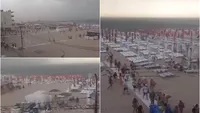 Furia naturii s-a dezlănțuit pe litoral. Turiștii din Eforie Nord s-au adăpostit rapid, vineri dimineața