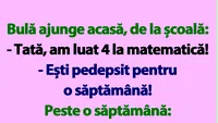 BANC | Bulă ajunge acasă, de la școală: Tată, am luat 4 la matematică