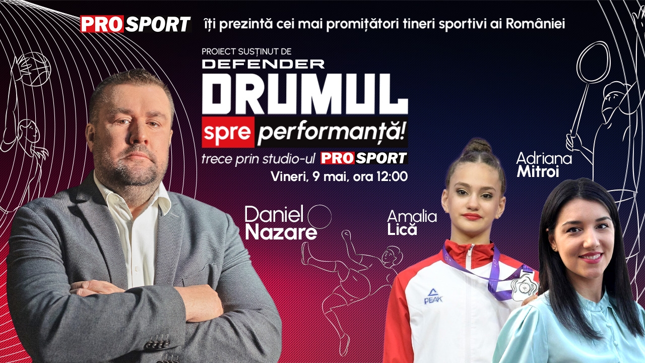 Emisiunea „Drumul spre performanță”, vineri, 9 mai, de la ora 12:00. Cine este Amalia Lică, sportiva numărul 1 din gimnastica ritmică la doar 16 ani