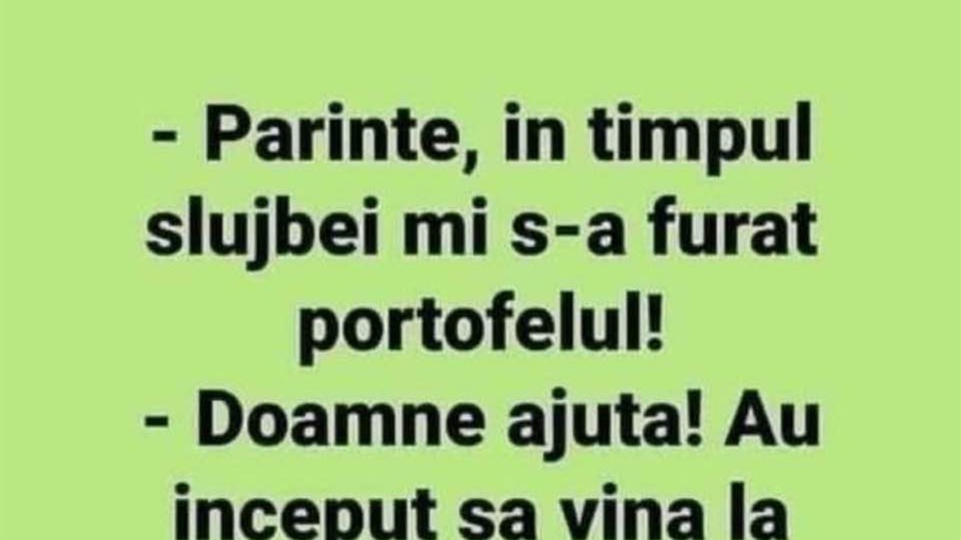 BANC | "Părinte, în timpul slujbei mi s-a furat portofelul"