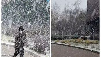 Prima zăpadă din 2026, în București. Imaginile suprinse în urmă cu puțin timp, în Capitală: ninge ca în povești