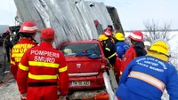 Circulaţia a fost blocată pe DN 1, între Ploieşti şi Braşov după ce un TIR plin cu sare s-a răsturnat pe şosea