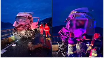 Tragedie pe DN6! Un bărbat a murit, după ce două tiruri s-au ciocnit