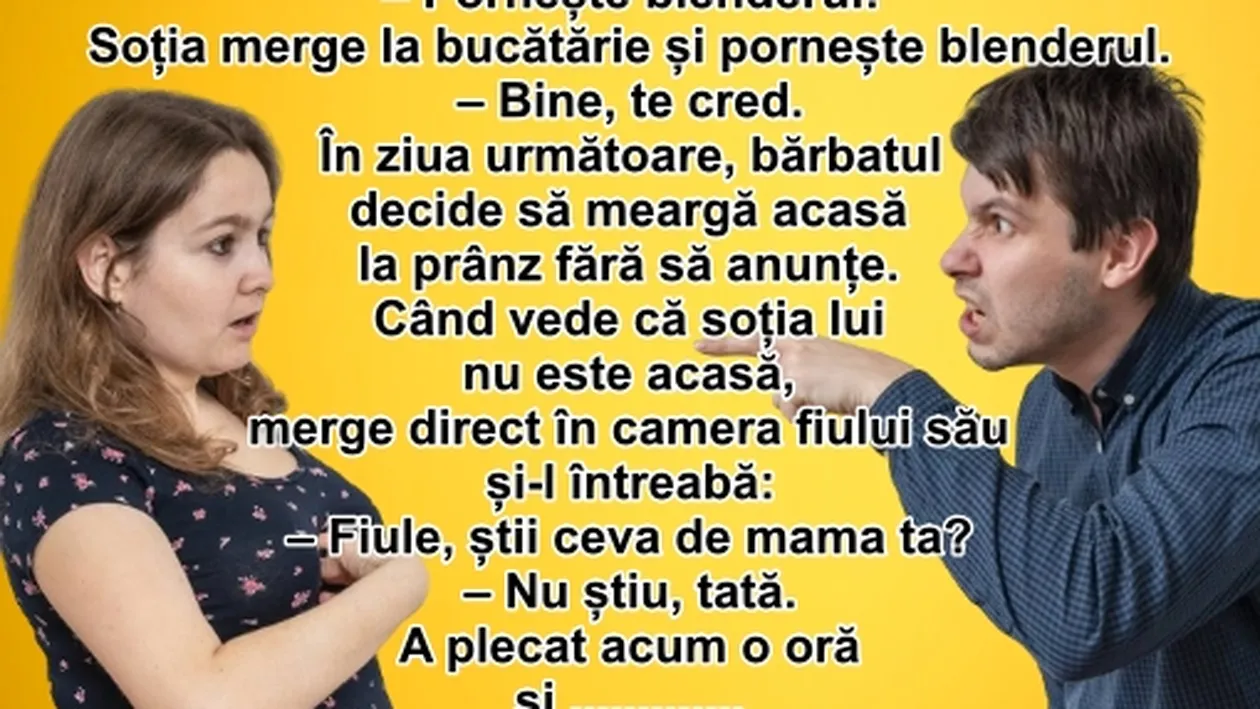 BANCUL ZILEI |  Soțul gelos își sună disperat soția