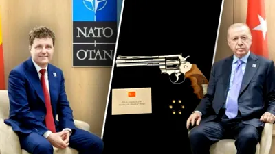 Ce scrie pe biletul care a însoțit revolverul Gumusay Magnum pe care l-a primit Nicușor Dan de la Recep Erdogan. Gândul a obținut mesajul