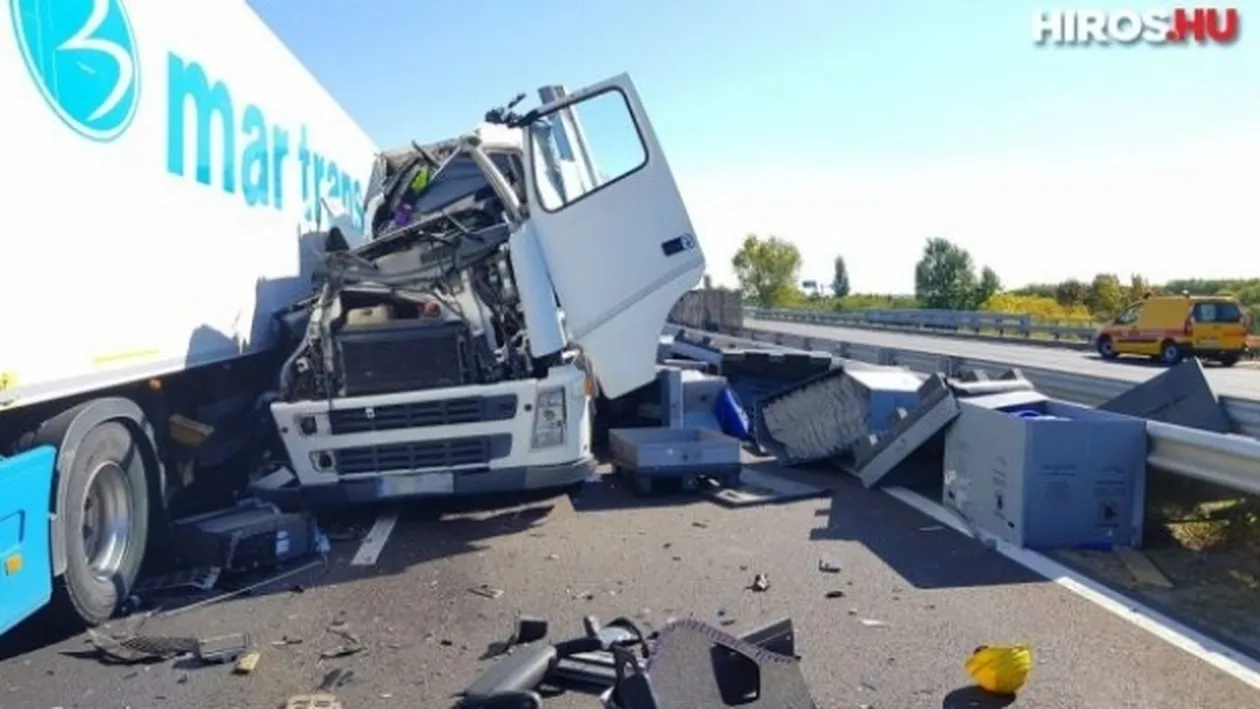 TIR românesc, implicat într-un accident cu 17 victime în Ungaria!