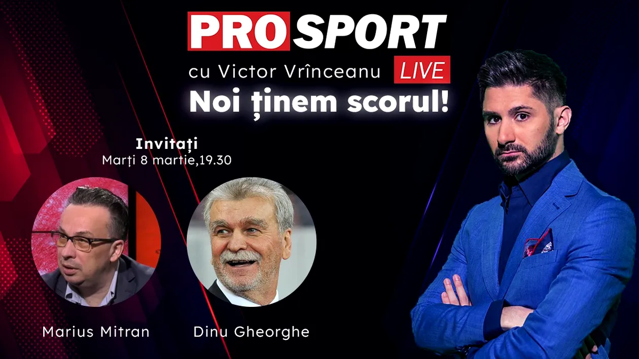 ProSport Live, o nouă ediție premium pe prosport.ro! Dezbatem cele mai importante subiecte din sportul românesc