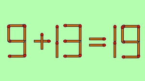 Test IQ cu chibrituri | Mutați un singur băț, pentru a corecta 9 + 13 = 19