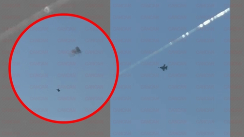 Încă o dronă a pătruns în România! Momentul în care avionul F-16 o doboară a fost filmat
