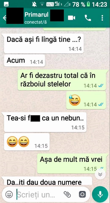O parte din conversațiile pe care primarul le-ar fi avut cu doamna
