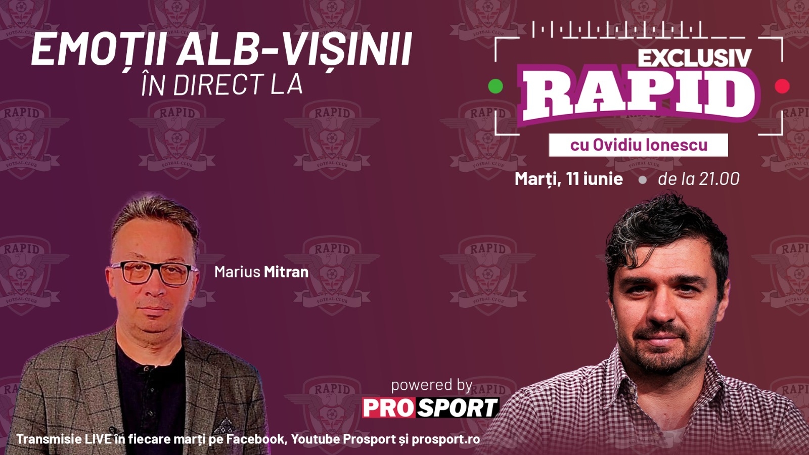 Marius Mitran vine la "EXCLUSIV RAPID" marți, 11 iunie, de la ora 21.00