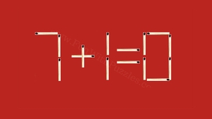 TEST IQ | Mutați un singur chibrit pentru a corecta egalitatea 7+1=0
