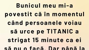 BANC | Bunicul și Titanicul