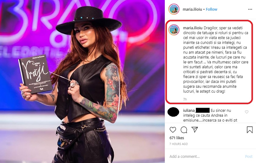 Maria Ilioiu a mărturisit că nu ar fi acceptat să participe la “Bravo, ai stil! Celebrities” dacă ar fi știut că Andreea Tonciu îi va fi colegă © Instagram