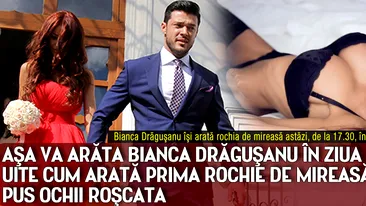 Asa va arata Bianca Dragusanu in ziua nuntii? Uite cum arata prima rochie de mireasa pe care a pus ochii roscata