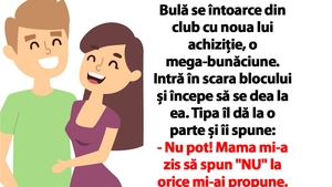BANC | Bulă se întoarce din club cu noua lui achiziție, o mega-bunăciune. Intră în scara blocului și începe să se dea la ea