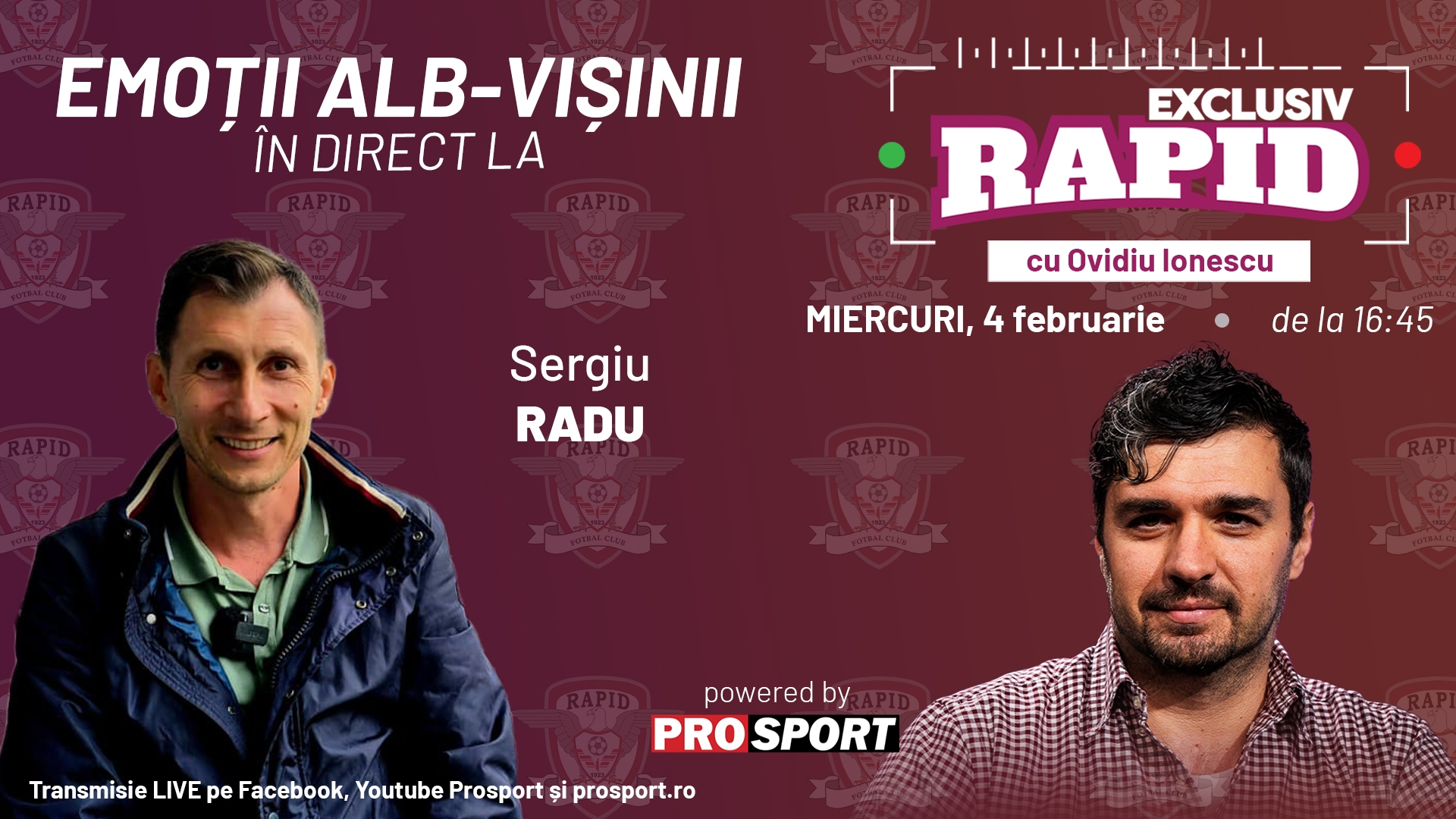 "EXCLUSIV RAPID" - înainte de Primvs Derby e LIVE pe YouTube - ProSport de la ora 16:45