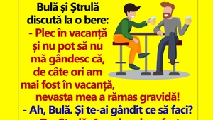 BANC | Bulă și Ștrulă discută la o bere: "De câte ori am fost în vacanță, nevasta mea a rămas gravidă!"