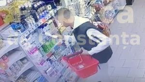 Cel mai "curat" hoț din România! Cum a furat tânărul din imagine 12 sticle de șampon dintr-un magazin Profi din Constanța. Și nimic altceva!