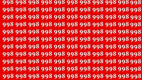 Test de perspicacitate | Nu toate numerele din această poză sunt 998. Găsiți-l pe cel diferit!