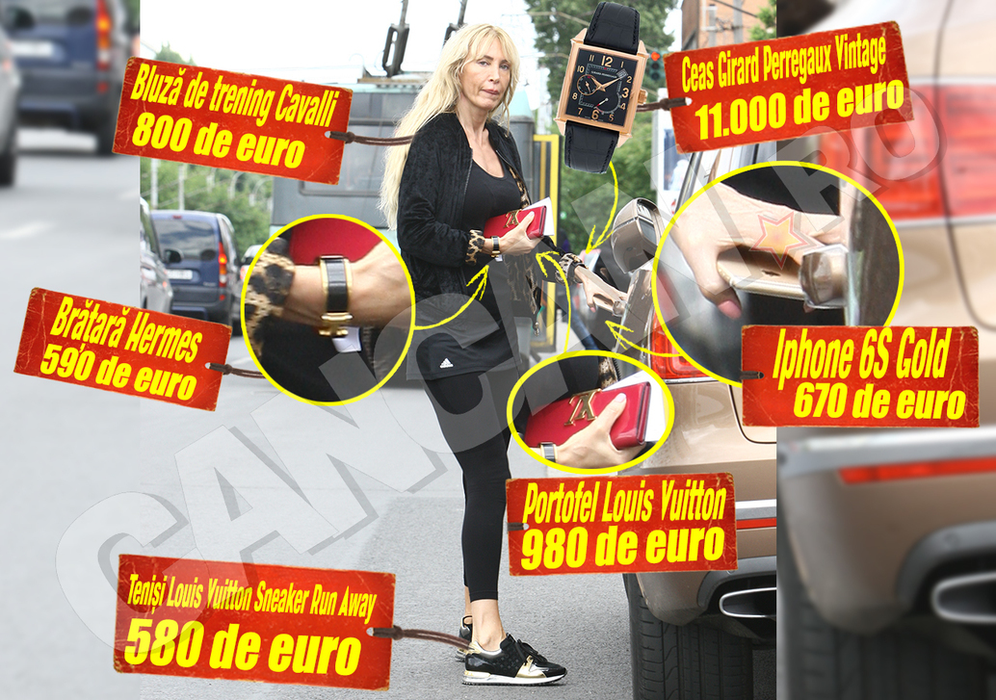 Sexy-patroneasa Medlife, haine şi accesorii de super-branduri la o ieşire în oraş