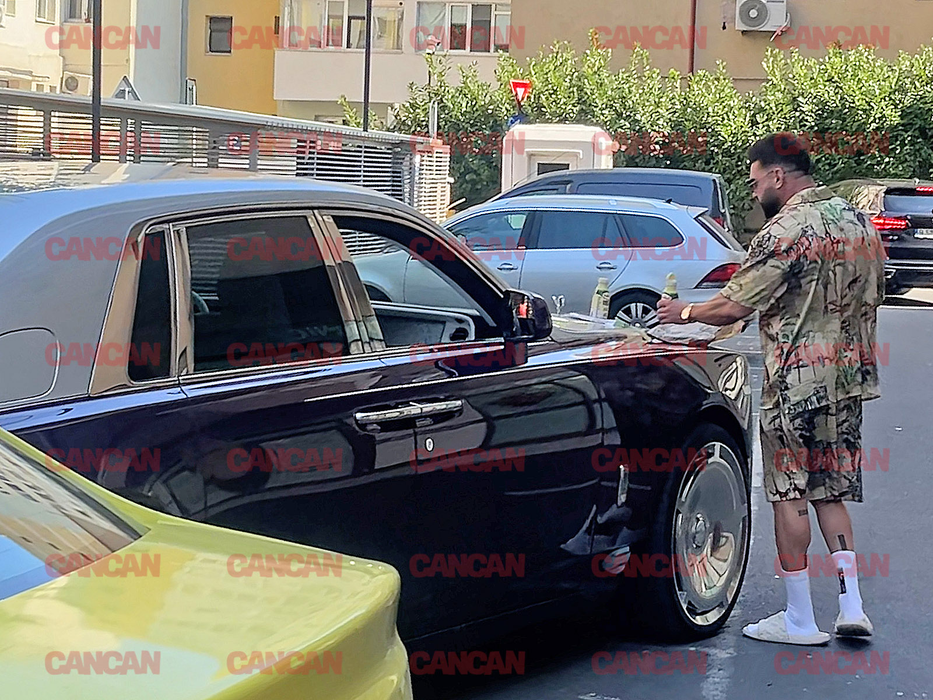Dorian Popa a luat micul dejun pe capota Rolls Royce-ul lui, în văzul tuturor