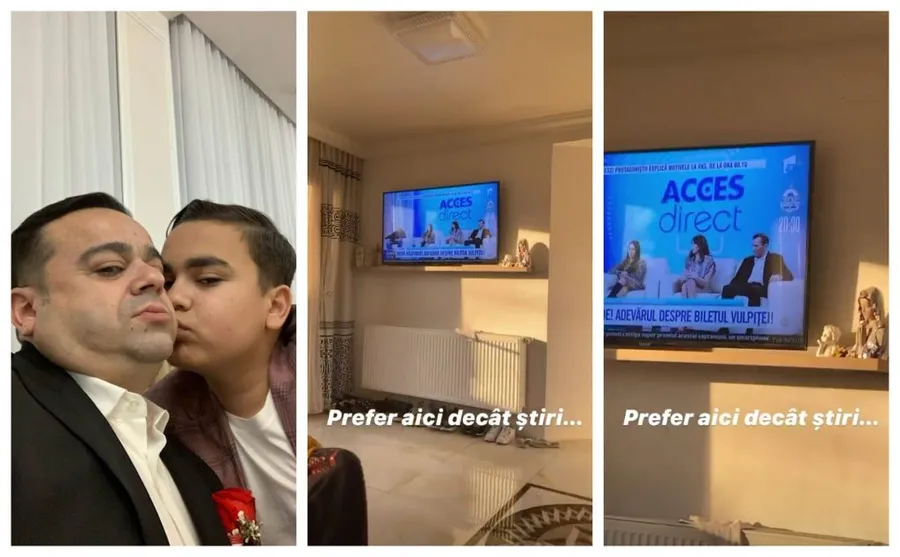 Adrian Simionescu Jr. a dezvăluit public că preferă să se uite la emisiunile cu Vulpița decât să urmărească jurnalele de știri © Facebook/Instagram