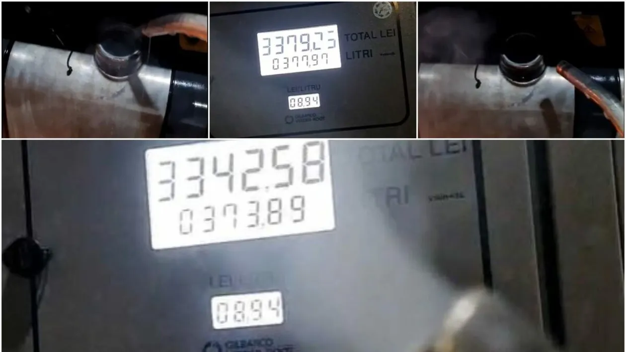 Imagini incredibile! Cum sunt furați românii la pompă