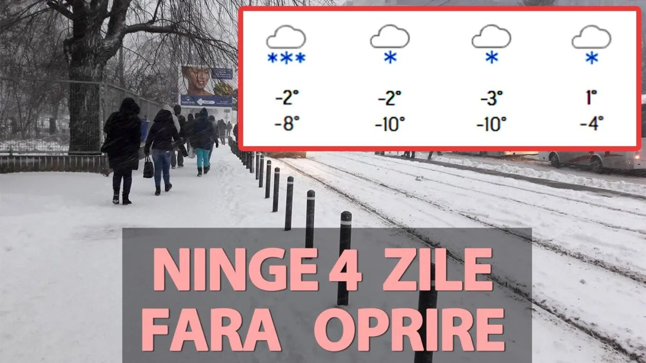 Orașul din România în care va ninge 4 zile fără oprire, potrivit meteorologilor Accuweather