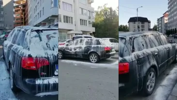 Imagini incredibile. Un bărbat din Suceava și-a găsit mașina acoperită de făină si ouă