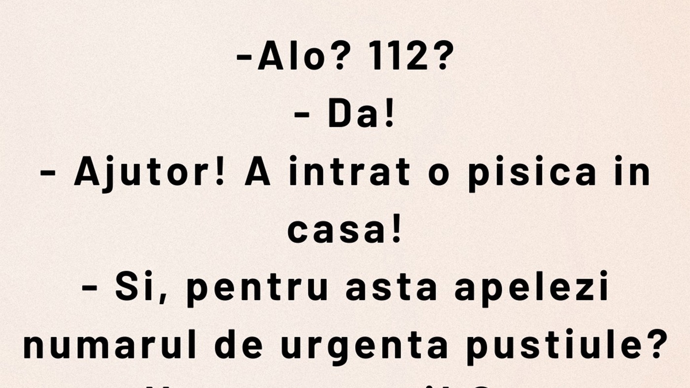 BANCUL ZILEI | "Ajutor! A intrat pisica în casă"