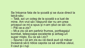 BANCUL ZILEI | "Tată, azi un coleg de la școală s-a luat de mine"