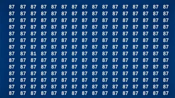 Test de perspicacitate | Nu toate numerele din această imagine sunt 87. Găsiți-l pe cel diferit!
