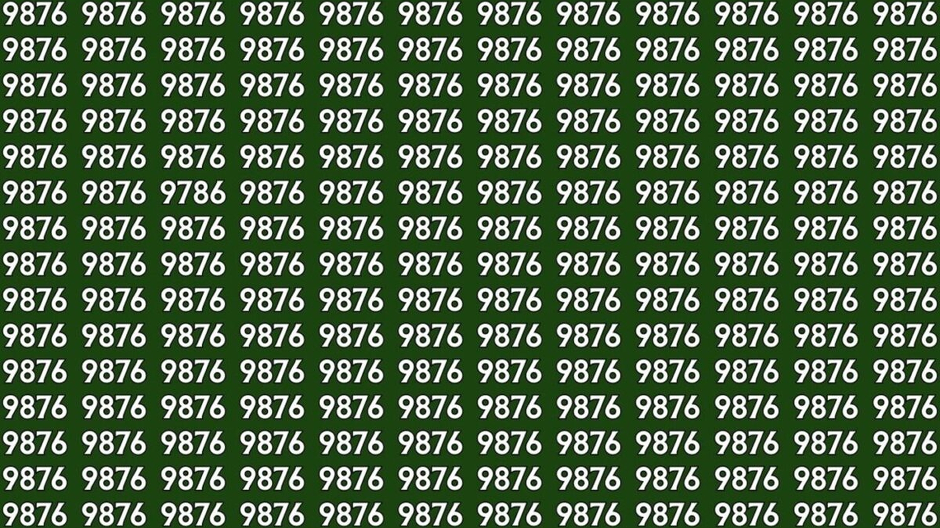 Test de perspicacitate | Găsiți numărul 9786 "pierdut" dintre numerele 9876 din imagine!