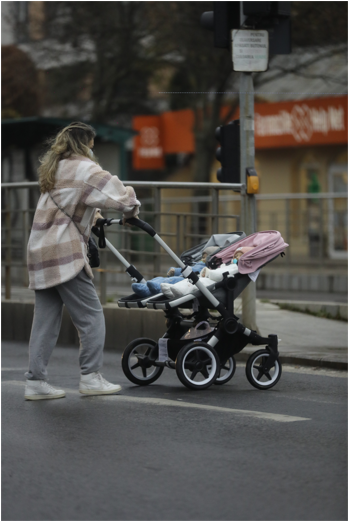 Alina Laufer a ieșit la plimbare cu gemenii de nouă luni