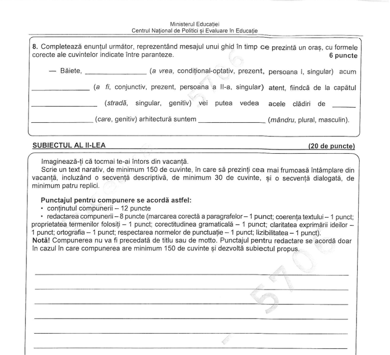 Evaluarea Națională 2022 | Subiectele și baremul la limba și literatura română, prima probă la Evaluare, de marti, 14 iunie 2022. UPDATE: Avem subiectele