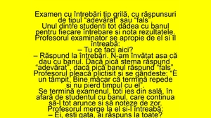 BANCUL ZILEI | Examen cu întrebări tip grilă, "adevărat" sau "fals"
